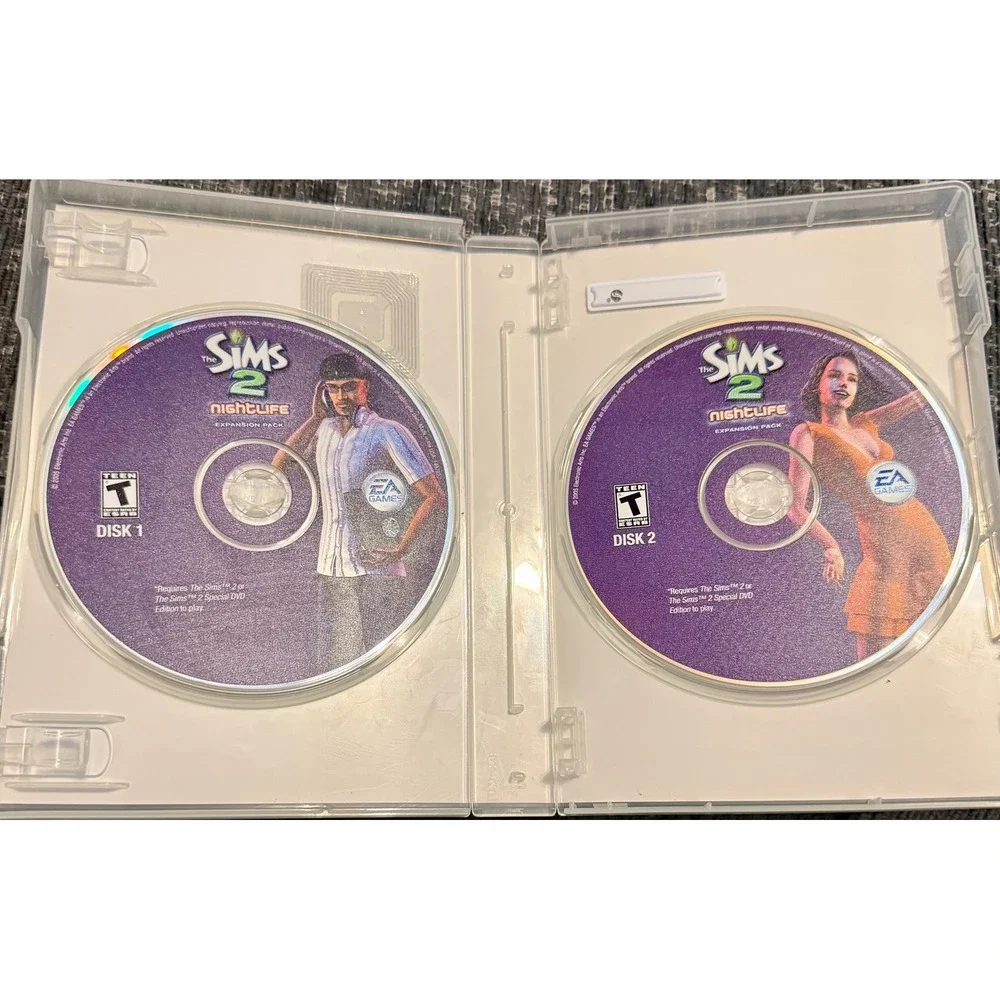 The Sims 2 Nightlife Expansion Pack PC CD-ROM 2-Disc Set Excellent 2005